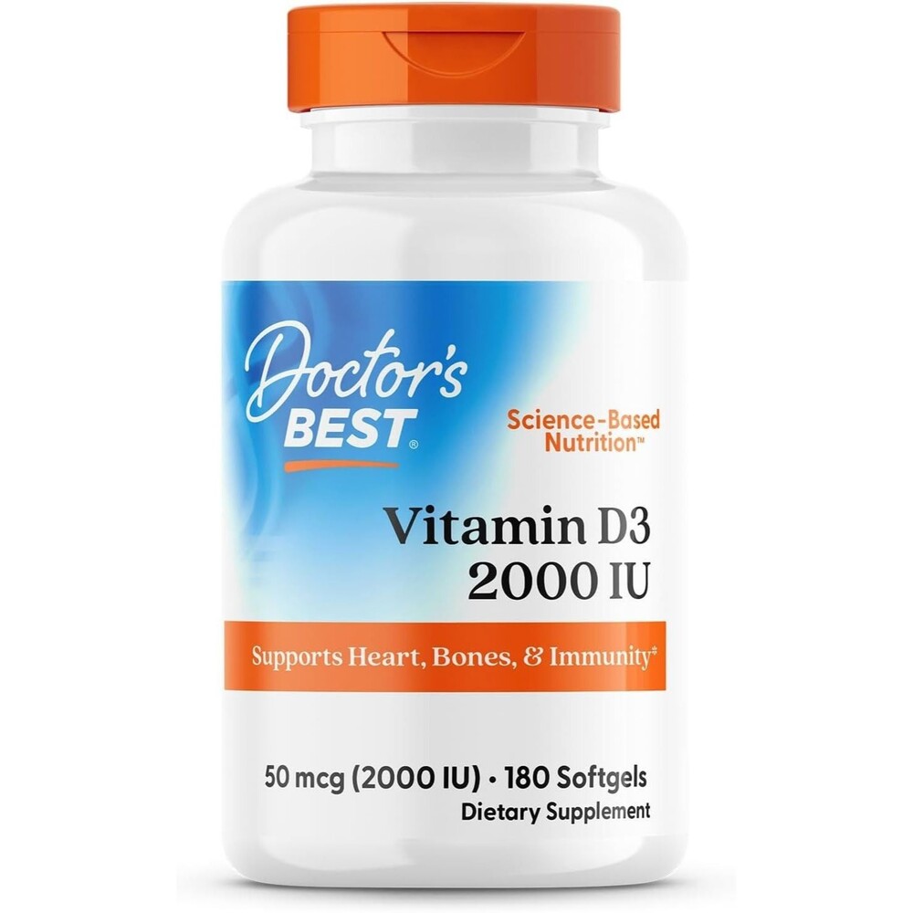 3-Pack Doctor's Best Vitamin D3 2000 IU Softgels for Men & Women Exp:6/27